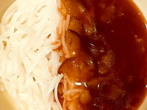 母親の介護食・嚥下食に茄子ハヤシソースにゅう麺